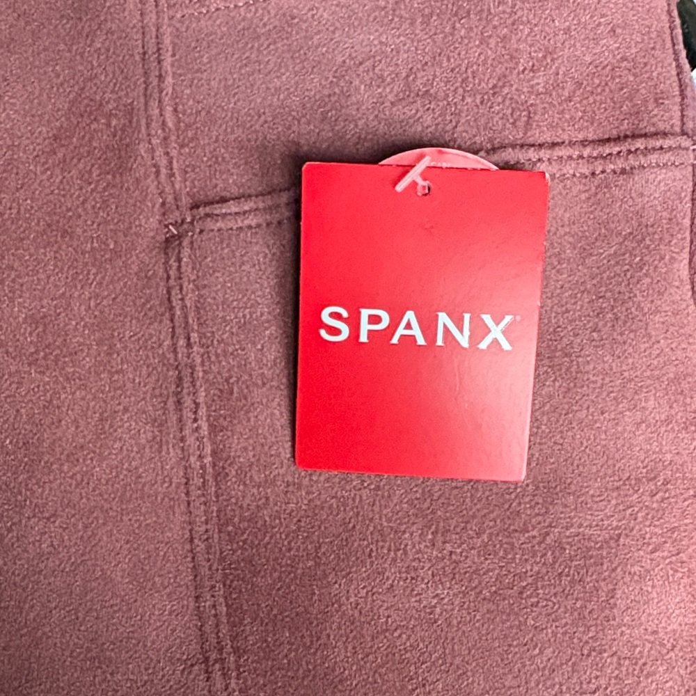 NWT Spanx Faux Suede Leggings - Rich Rose - Slimming Control - Washable - S/P